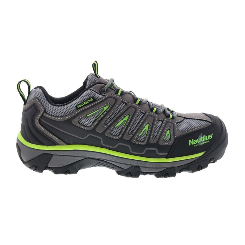 Nautilus Mens Steel Toe Electric Hazard Waterproof Gray Shoes (NWT)